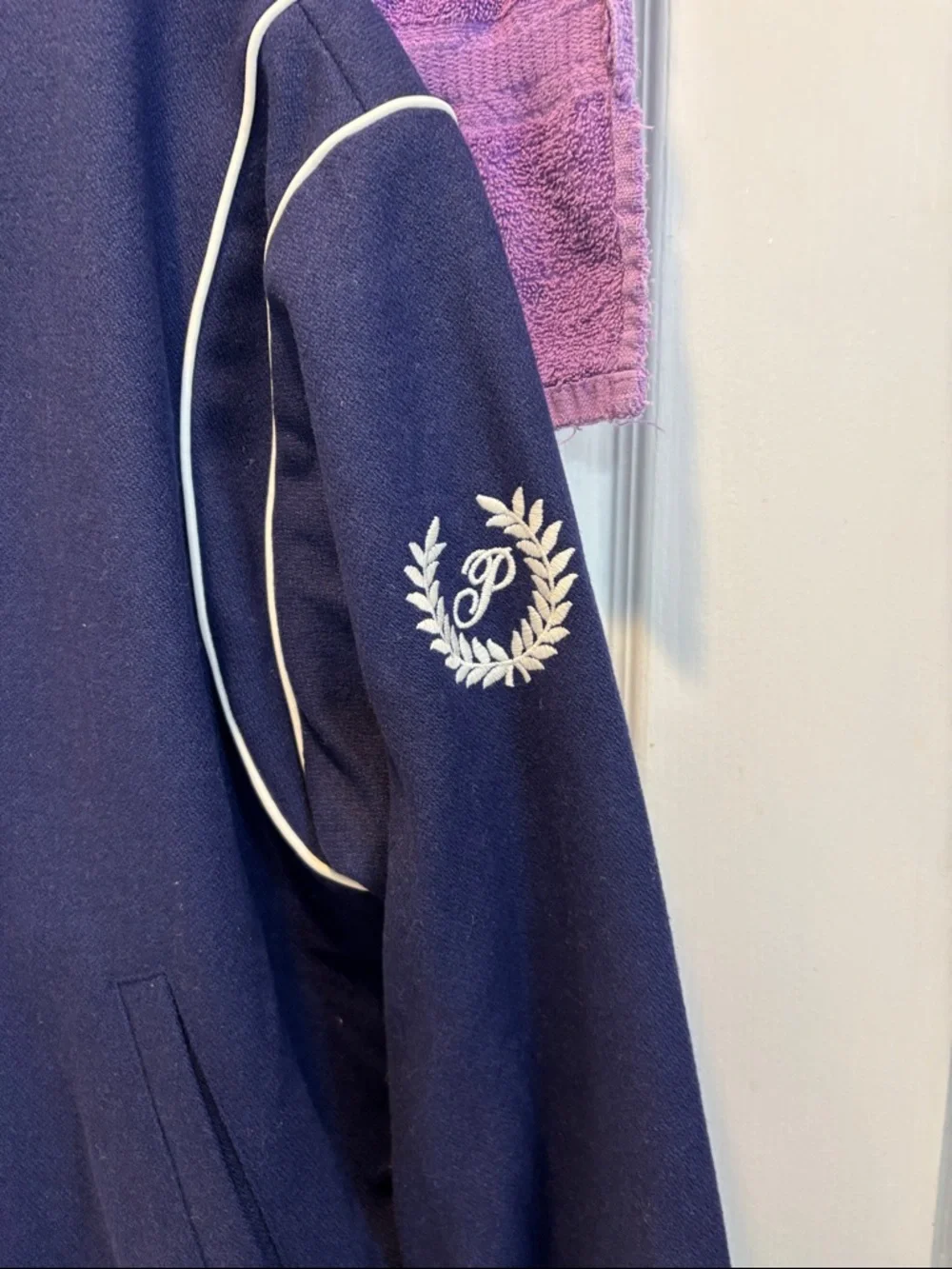 NWT PINK Victoria's Secret Navy and White Varsity Bomber Jacket - Picture 4 of 7